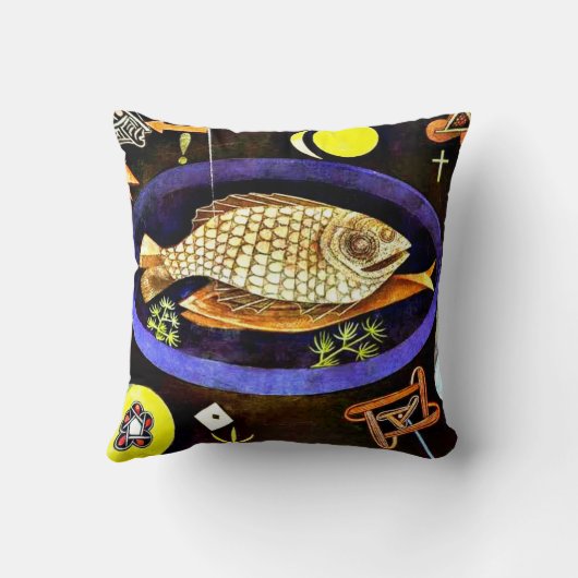 Klee - Aloundfish 絵画's クッション (裏面)