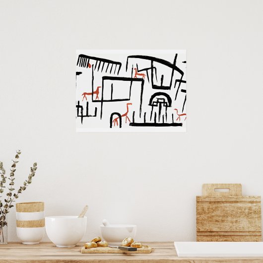 Klee - Animals in an Enclosure ポスター (キッチン)