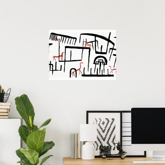 Klee - Animals in an Enclosure ポスター (ホームオフィス)