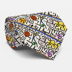 Klee Artカラフル Tie - Beはっきりした, Be抽象芸術 ネクタイ