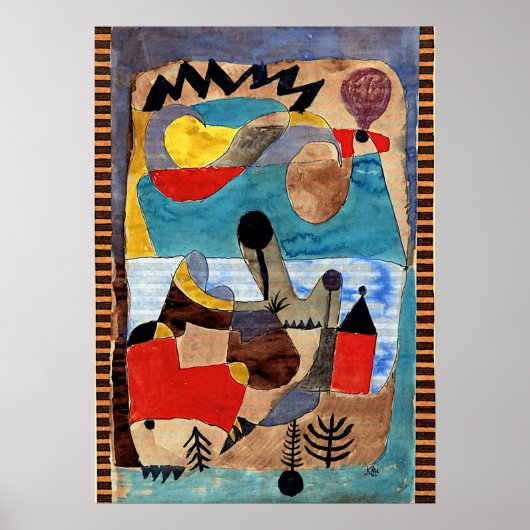 Klee - Castle landscape with black lightning ポスター (正面)