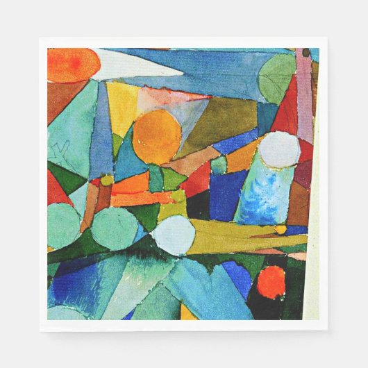 Klee - Color-Shapes、有名な絵画製品、 スタンダードランチョンナプキン (正面)