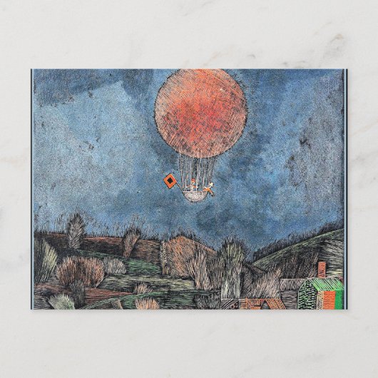Klee - Der Luftballoon,抽象芸術アートワーク ポストカード (正面)
