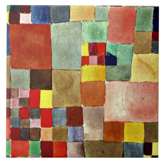 Klee - Flora on Sand、人気がある抽象芸術・アートワーク、 タイル (正面)