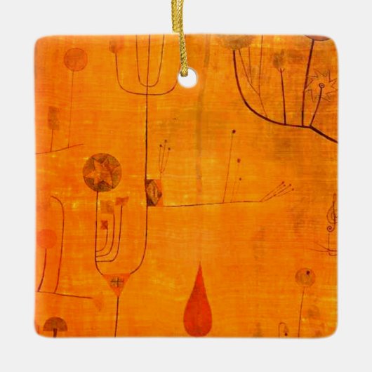 Klee - Fruits on Red、抽象芸術・アート、 セラミックオーナメント (正面)