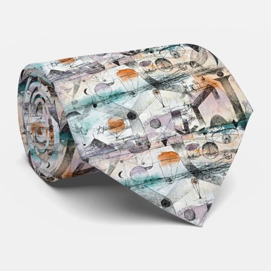 Klee-Inspired Surreal Geometry Neck Tie ネクタイ (ロール)