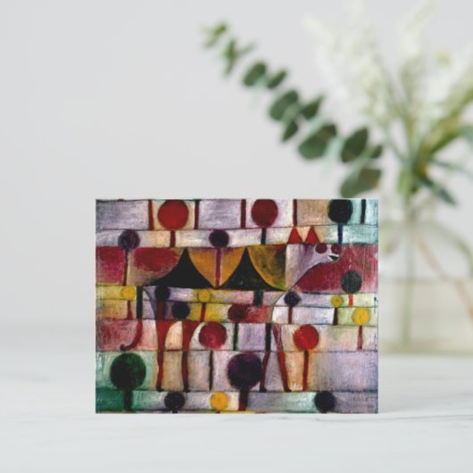 Klee - Kamel in Rhythmischer Baumlandschaft Klein ポストカード (スタンド正面)