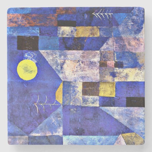 Klee - Moonlight、抽象芸術・アート、 ストーンコースター (正面)