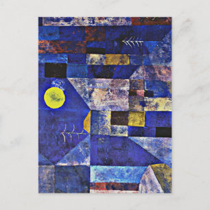 Klee - Moonlight, 絵を描抽象芸術 ポストカード
