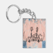 Klee - Old Steamboat、抽象芸術・アート キーホルダー (正面左)