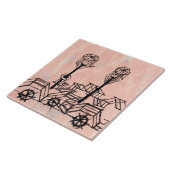 Klee - Old Steamboat、抽象芸術・アート タイル (側面)