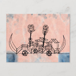 Klee - Old Steamboat、抽象芸術・アート ポストカード