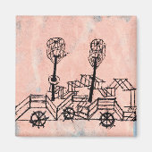 Klee - Old Steamboat、抽象芸術・アート マグネット (正面)