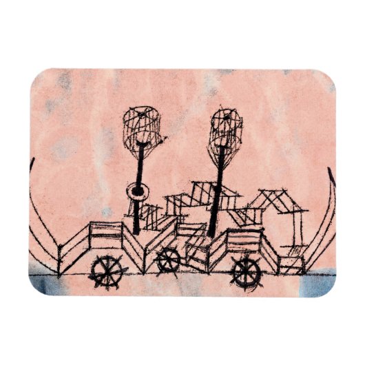Klee - Old Steamboat、抽象芸術・アート マグネット (横)