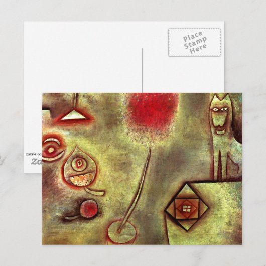 Klee - Still Life with Animal Statette ポストカード (正面/裏面)