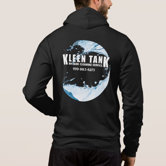 Kleen Tank Blue 裏デザインジップアップフーディー パーカ (裏面)