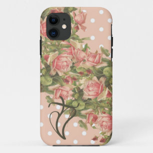 Kleinのバラのキリスト教のiPhone 5つの場合ピンクの点 iPhone 11 ケース