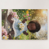 Kleine Gärtnerin im Blütenmeer Puzzle ジグソーパズル (横)