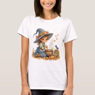 Kleine Hexe am Zauberkessel Tシャツ
