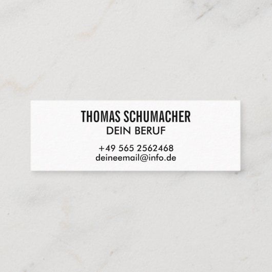 Kleine Moderne Visitenkarten Vorlage - スキニー名刺 (裏面)