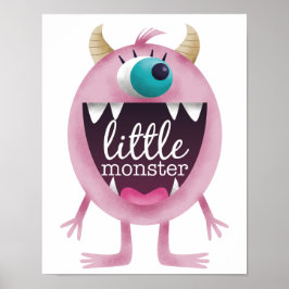 Kleine Monster Rosa Mädchenzimmer ポスター