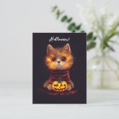Kleine niedliche Katze im Halloweenkostüm. ポストカード (スタンド正面)