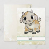 kleine Ziege Post-it Klebezettel ポストカード (正面/裏面)