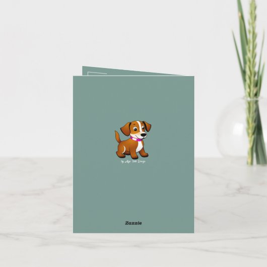 Kleiner brauner Hund, stehend -  カード (裏面)