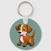 Kleiner brauner Hund, stehend -  キーホルダー (正面)