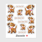 Kleiner brauner Hund, stehend - シール (シート)