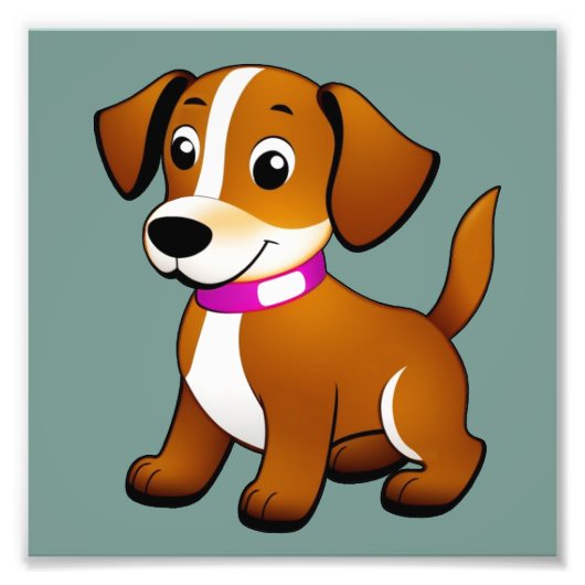 Kleiner brauner Hund, stehend -  フォトプリント (正面)