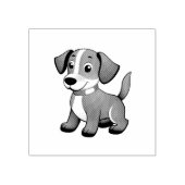 Kleiner brauner Hund, stehend - ラバースタンプ (インプリント)