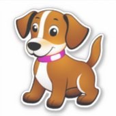 Kleiner brauner Hund, stehend - Sticker シール (正面)