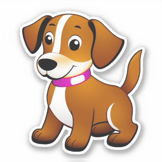 Kleiner brauner Hund, stehend - Sticker シール (正面)