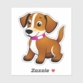 Kleiner brauner Hund, stehend - Sticker シール (シート)