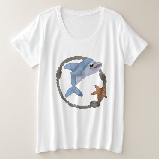 Kleiner Delphin プラスサイズTシャツ (デザイン正面)