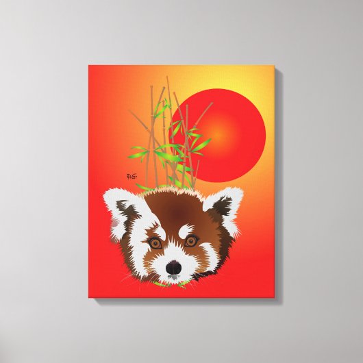 Kleiner Panda (Ailurus fulgens) Keilleinwand キャンバスプリント (正面)