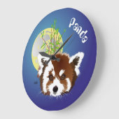Kleiner Panda, Ailurus fulgens Uhr ラージ壁時計 (傾斜)