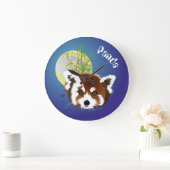 Kleiner Panda, Ailurus fulgens Uhr ラージ壁時計 (ホーム)