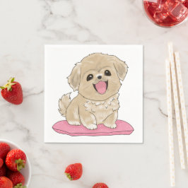 Kleiner Tibetan Spaniel スタンダードカクテルナプキン