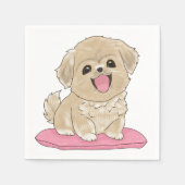 Kleiner Tibetan Spaniel  スタンダードカクテルナプキン (正面)