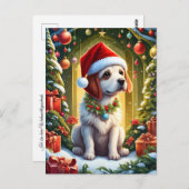 Kleiner Weihnachtshund mahnt a ポストカード (正面/裏面)