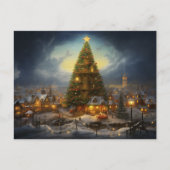 Kleinstadt-Weihnachtswunder mit Großem Baum ポストカード (正面)