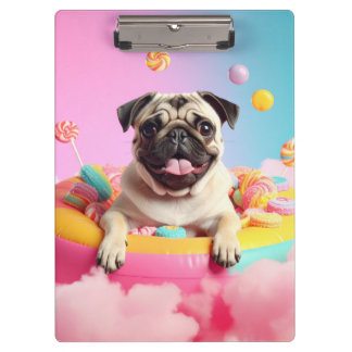 Klemmbrett – Süßer glücklicher Mops  クリップボード