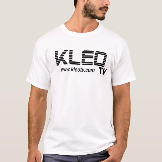 KLEO TVの白いロゴのくもの巣 Tシャツ (正面)