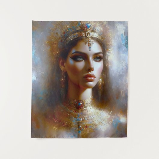 Kleopatra Porträt in Goldener Majestät タペストリー (正面)