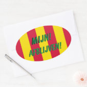 Kleurrijke Koffer Sticker 楕円形シール (封筒)