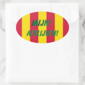 Kleurrijke Koffer Sticker 楕円形シール (バッグ)