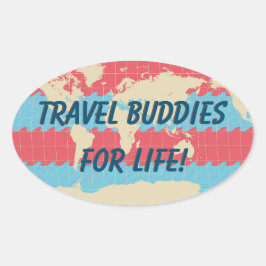 Kleurrijke Koffer Sticker 楕円形シール