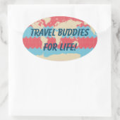 Kleurrijke Koffer Sticker 楕円形シール (バッグ)